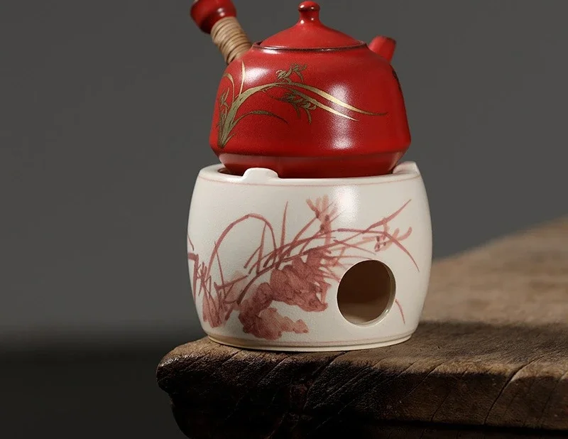 Japanese-style handmade kettle clay teapot side of the alcohol lamp teapot