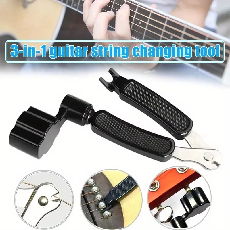 

Acoustic Guitar String Winder Bridge Remover Pin Puller String Cutter Multifunctional Guitar Tuning Tool Bass Guitar Accessories