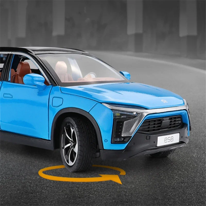 1:24 NIO ES8 SUV Новая модель автомобиля из сплава энергия литая металлическая Игрушечная модель автомобиля высокий звук имитация и фотография детские подарки