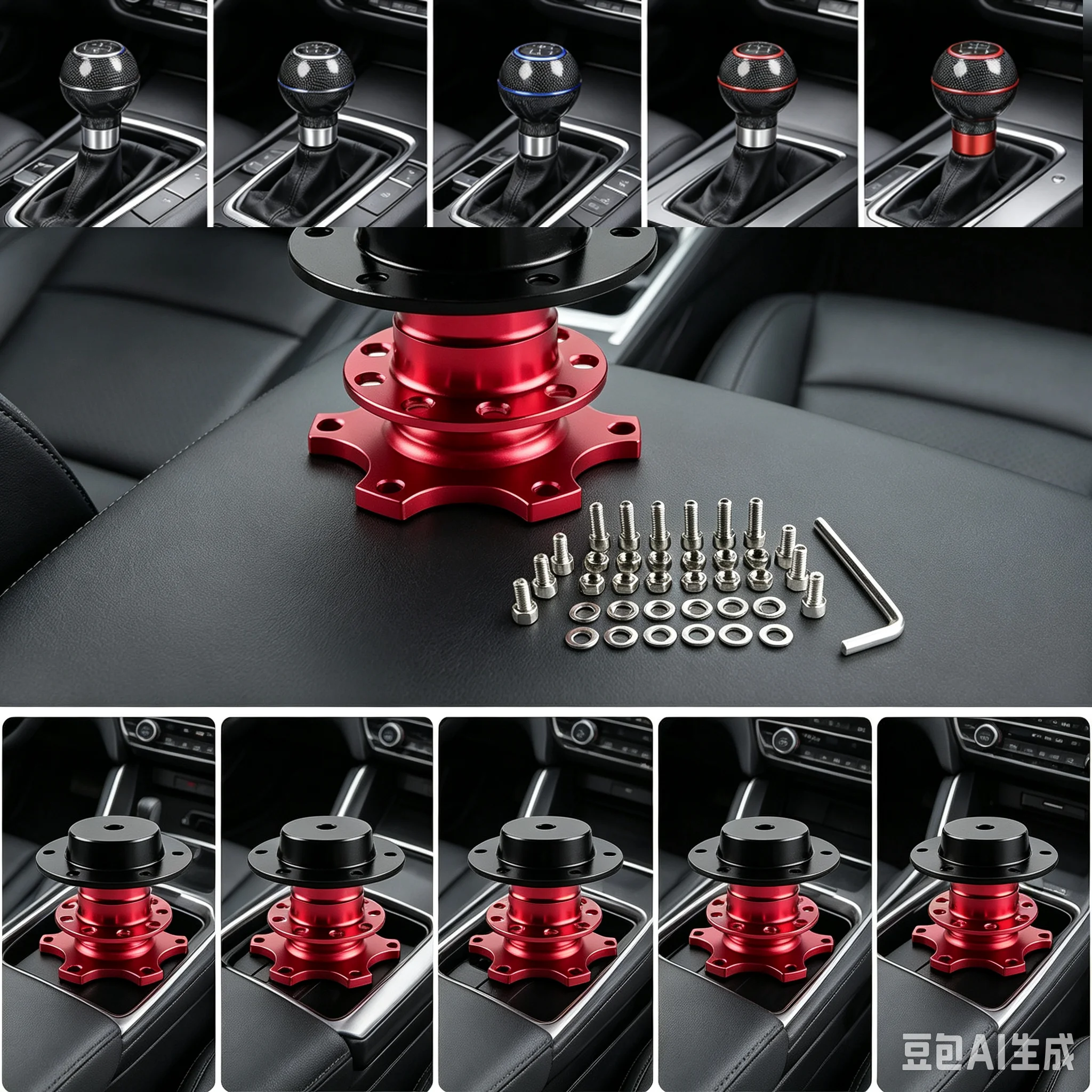 Aluminum 6 Hole Car Steering Wheel Quick Release Snap off Hub Adapter Kit