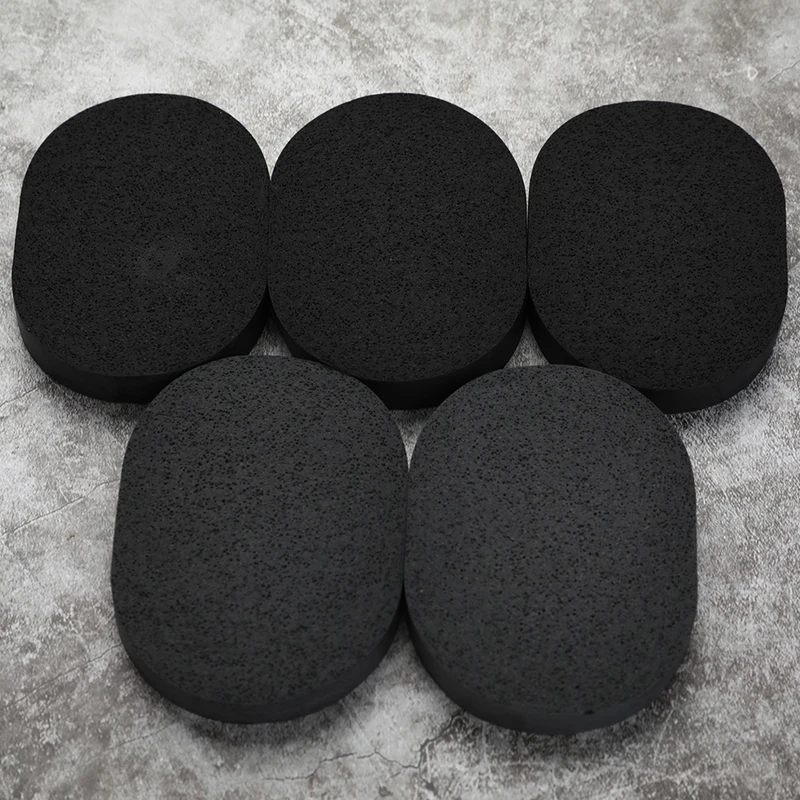 1Pc Black Bamboo Charcoal Face Clean Sponge Wood Fiber Face Wash Makeup Puff