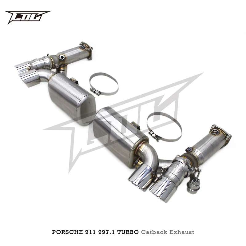 Auto Valved Catback for Porsche 911 997/997.1 Turbo 3.6L 2004-2012 Rear Muffler Section OEM Factory Valve Race Exhaust System