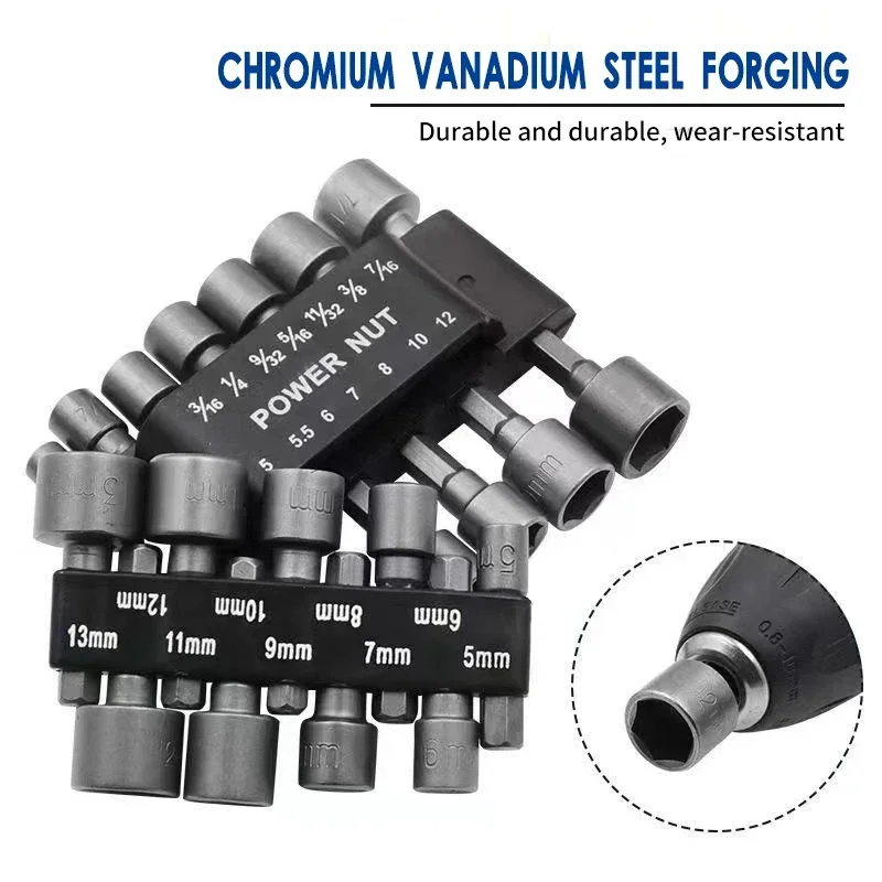 

Powerful Socket Inner Hexagonal Wrench Hexagonal Handle Screwdriver Socket Extension Rod Pneumatic Screwdriver Insert Tool Set