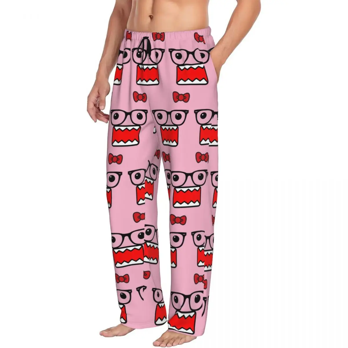 مخصص دومو كون بيجامة السراويل الرجال أنيمي صالة النوم تمتد ملابس خاصة قيعان مع جيوب #2