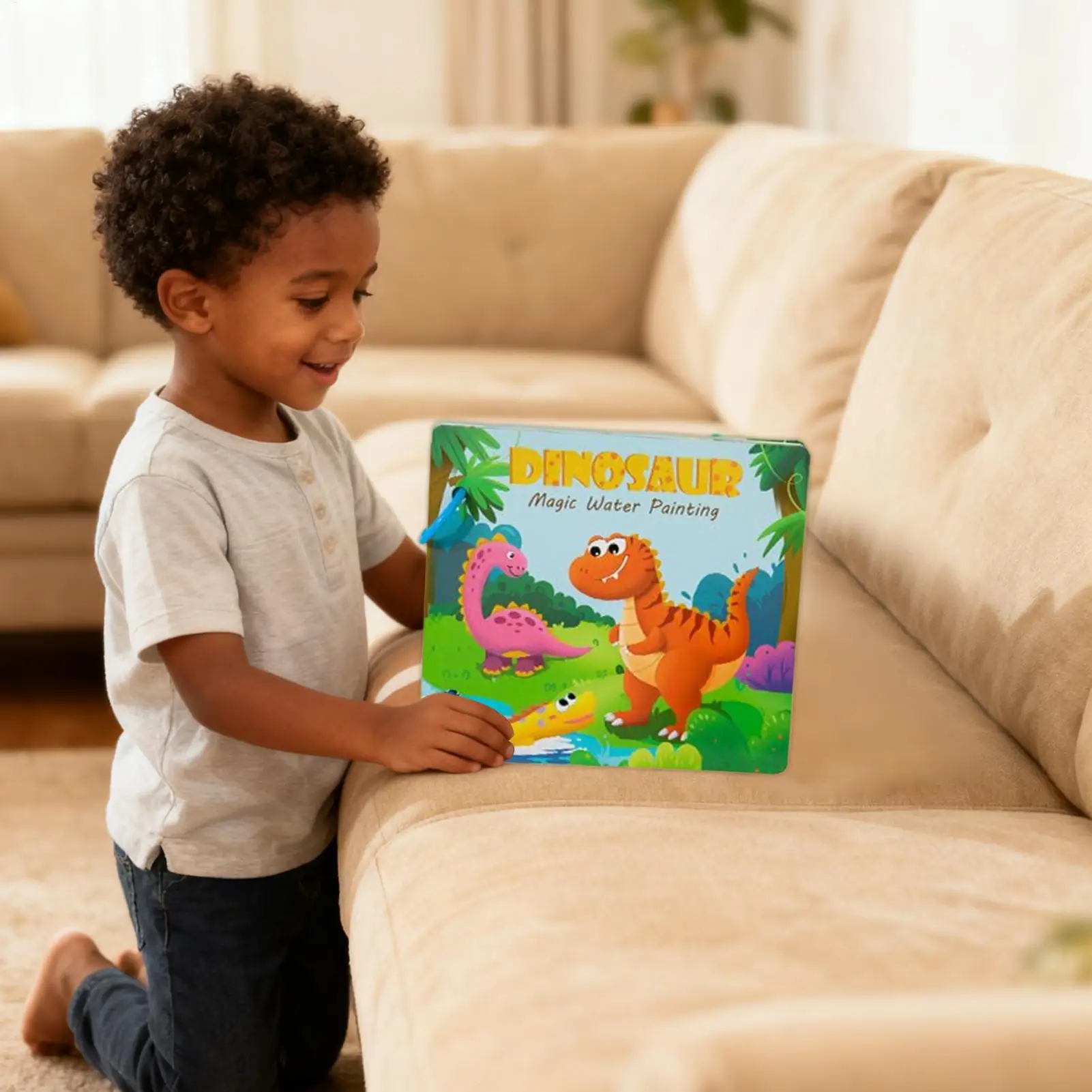 Watercolor Painting Book Dinosaur Paper Coloring Workbook Water Paint Book For Boy Girl Student Toddler Artist Beginner Youth