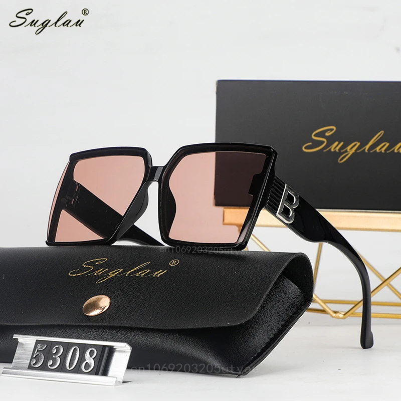 SUGLAU 2024 New Women's Fashion Shopping Sunglasses Ultra Light TR Frame Square Eyewear Men's Sports Casual Sun Glasses UV400