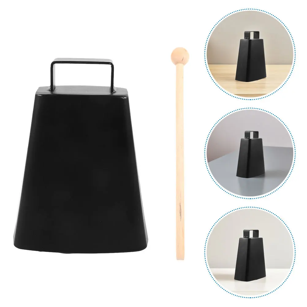 

2Sets Iron Metal Cowbell Handheld Percussion Musical Instrument Durable Clear Sound Noise Maker for Sports Education Cheering