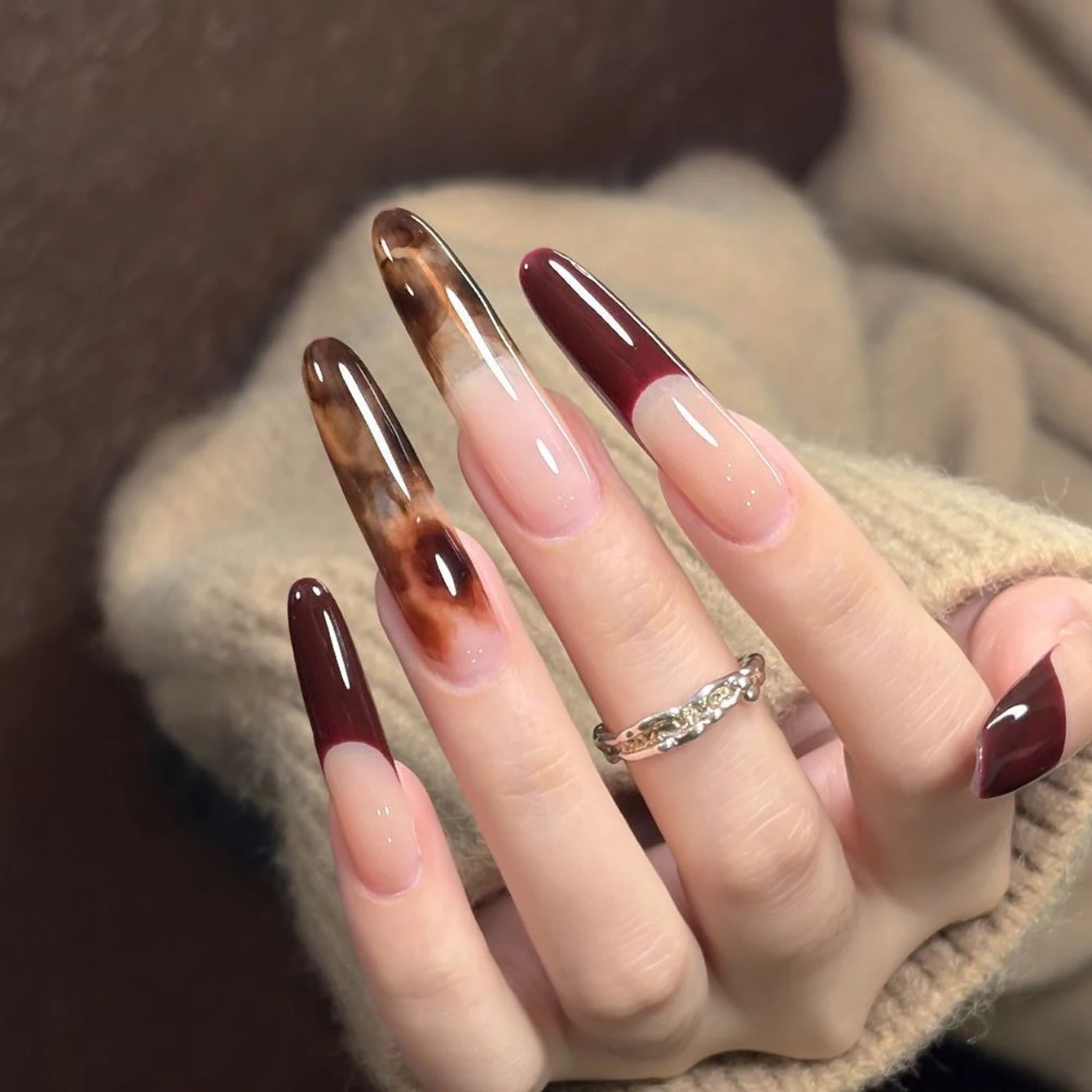 10ML 1-Autumn Amber Jelly Nail Polish Gel 2025 New Style Maillard Ice Transparent Tortoise Shell Caramel Coffee Brown Nails