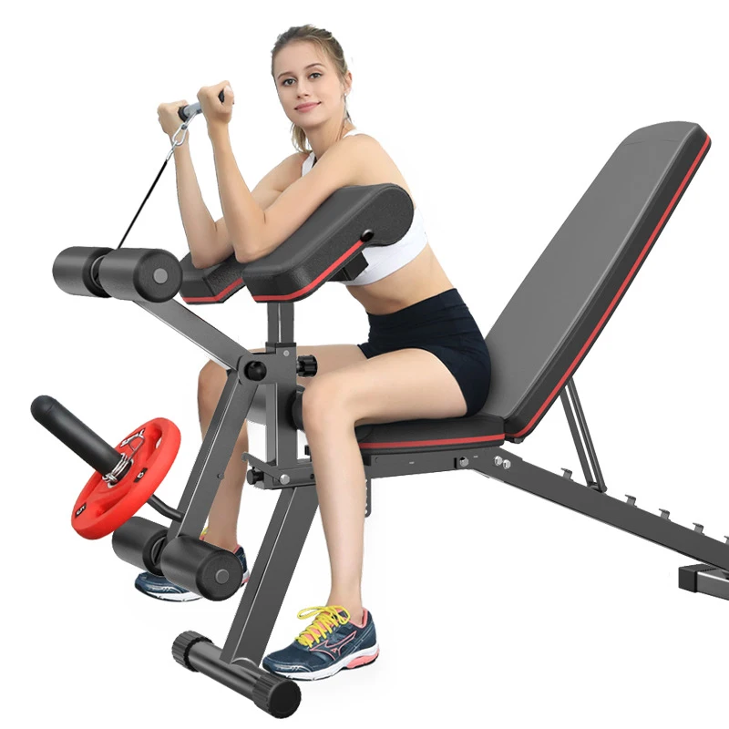 

V518 Household Sit-Ups Fitness Equipment Multifunctional Fitness Chair Leg Trainer Bird Bench Dumbbell Bench