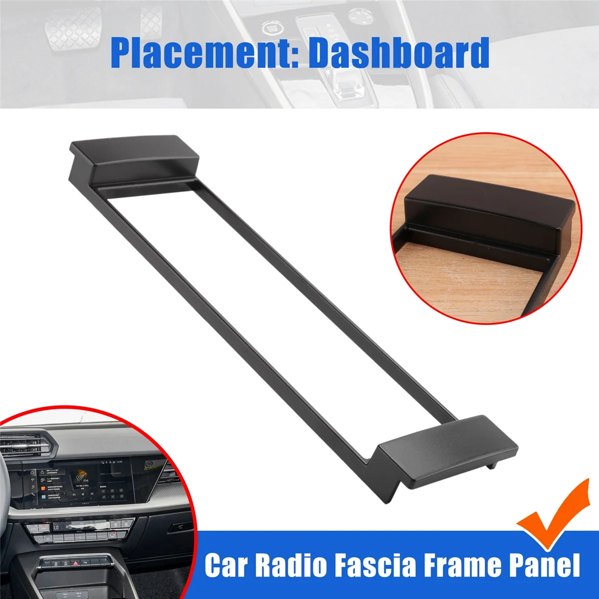 Fascia 1 DIN กรอบสำหรับ-A3 A6 8L 4B ที่นั่งสเตอริโอ facia จานประดับซีดีครอบวิทยุ1 DIN