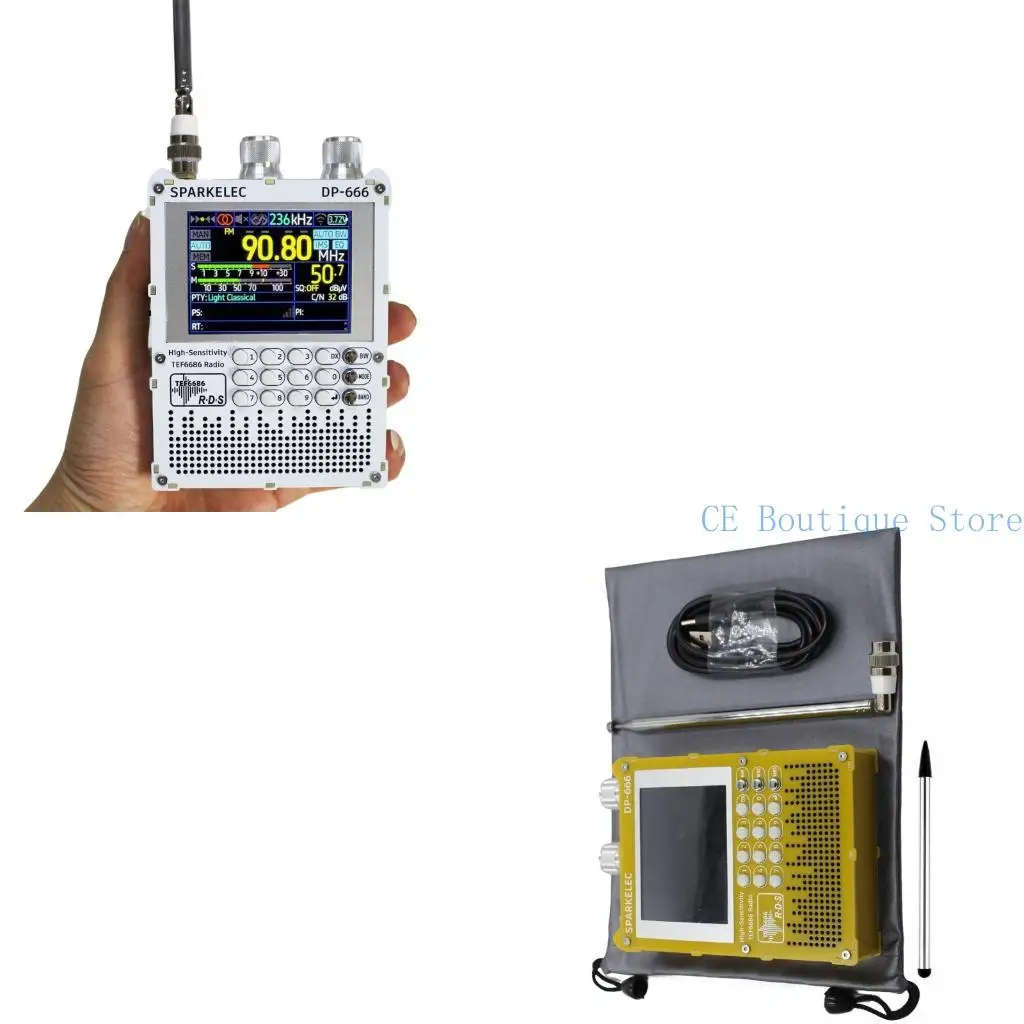 

652F High Sensitivity Full Band TEF6686 DSP Radio Receiver 5000mAh Rechargeable Battery Touches Screen Display