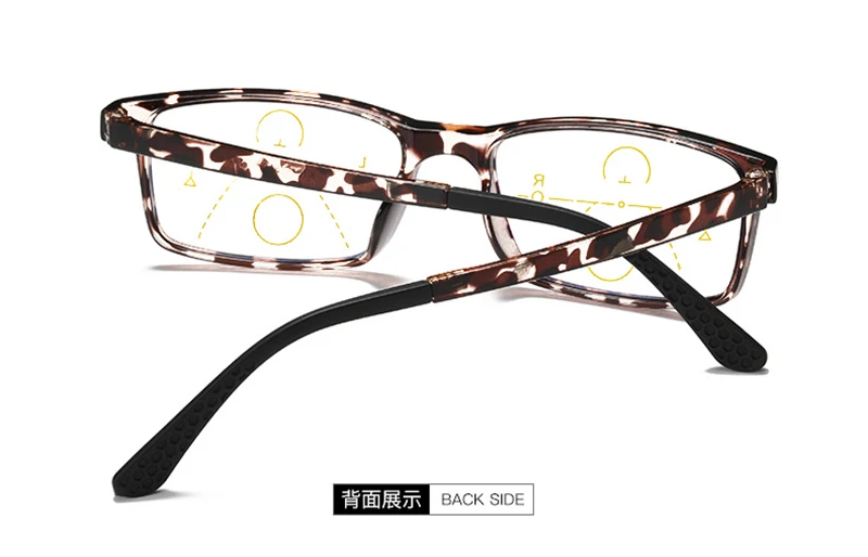 Klassische quadratische Lesebrille Männer Frauen Retro schwarze Presbyopie-Brille Anti-Blaulicht intelligente progressive Brille – Detail 15
