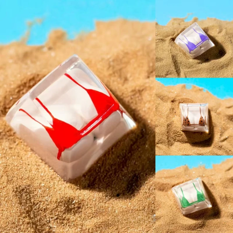 Beach Bikini Theme Keycap Handmade Customization Resin Artisan Keycaps Personalized Gaming Mechanical Keyboard Point Key Caps