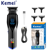 Kemei KM-1556 Rechargeable Electric Hair Clipper Professional Hair Cutting Machine For Men Cordless LCD Display Hair Trimmer