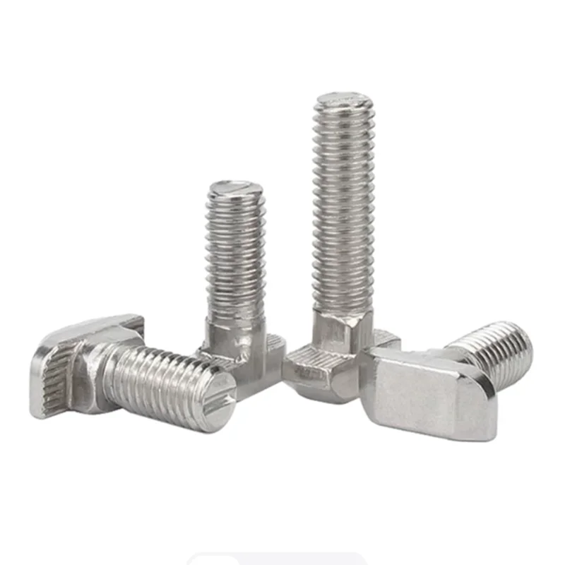 10pcs 3030 Series M6*12/16/20/25/30mm M8*16/20/25mm Hammer Head T Bolt Screw Nickel Plated For 3030 Aluminum Profile T-slot