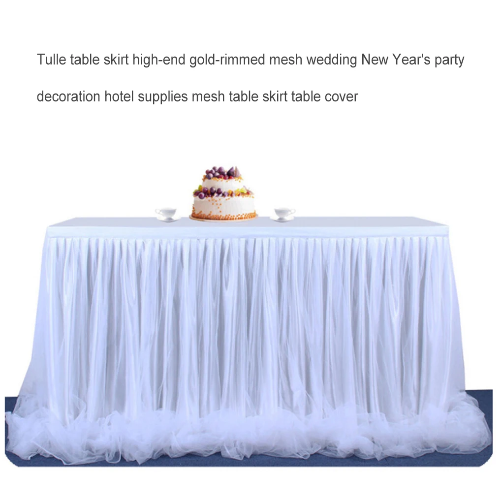 Table Skirt Tulle Plain Tables Cover High-End Home Decor Christmas Year's