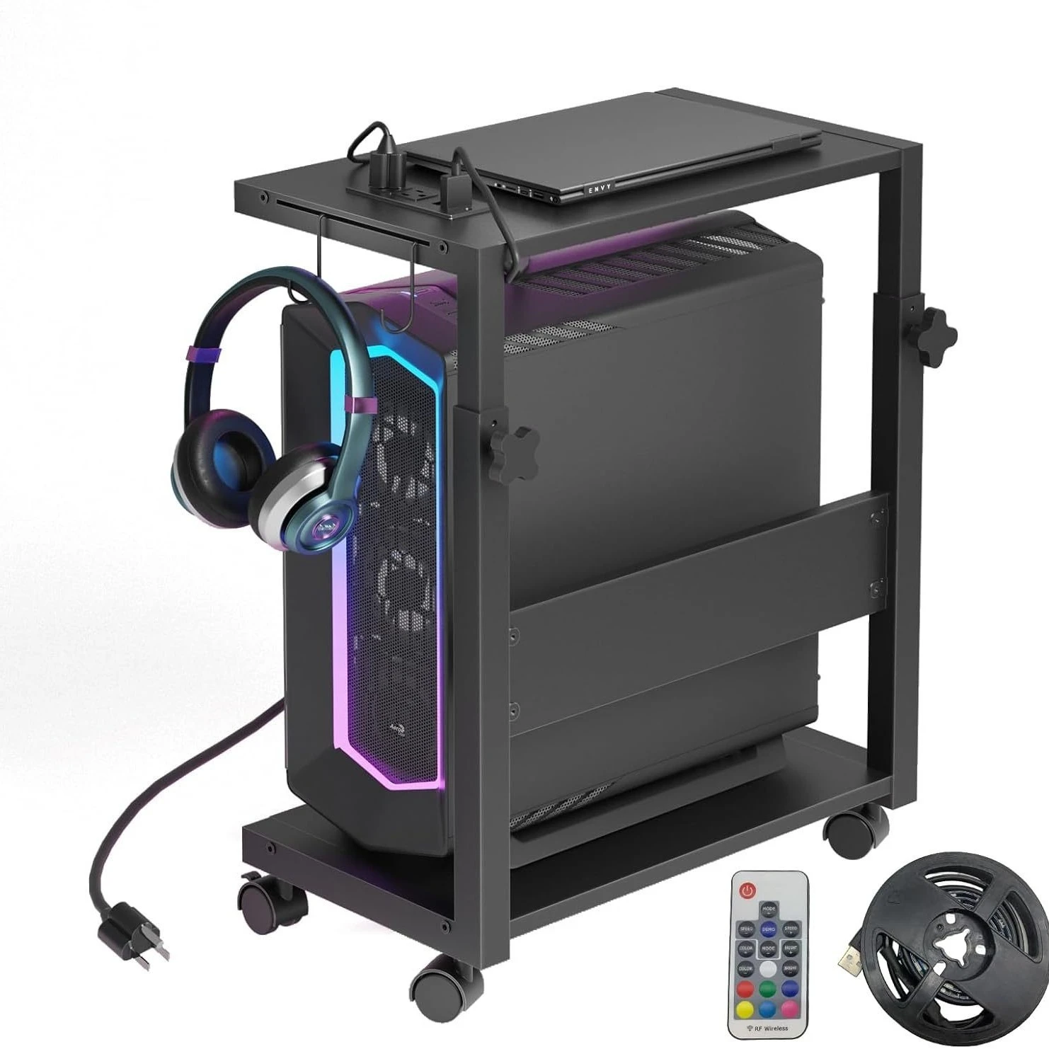 computer-host-bracket-removable-with-wheels-on-the-edge-of-the-desk-host-box-tray-multi-layer-floor-printer-placement-rack