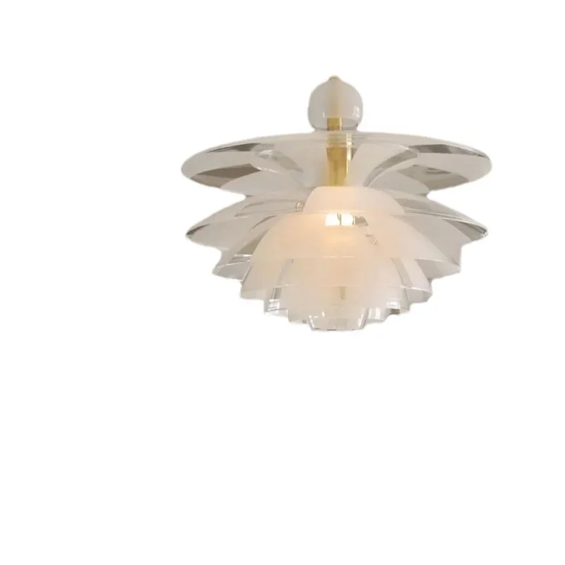 

Dining room chandelier modern simple bedroom island, retro classic living room glass pine cone lamp