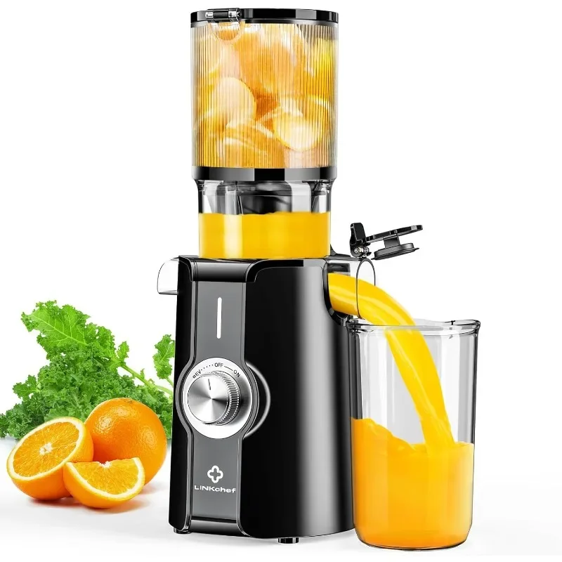 

LINKChef Cold Press Juicer,Slow Masticating Juicer Machines Chute Fit Whole Fruits & Vegetables Juicer Machine Easy To Clean