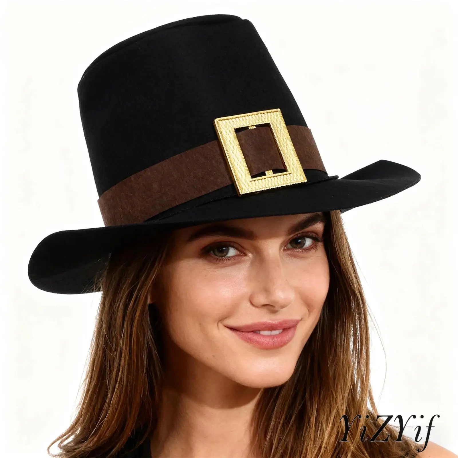 

1Pc Top Hat Snowman Circus Ringmaster Top Hat Christmas Santa Felt Hat for Festival Parties Dress Up Costumes Accessories