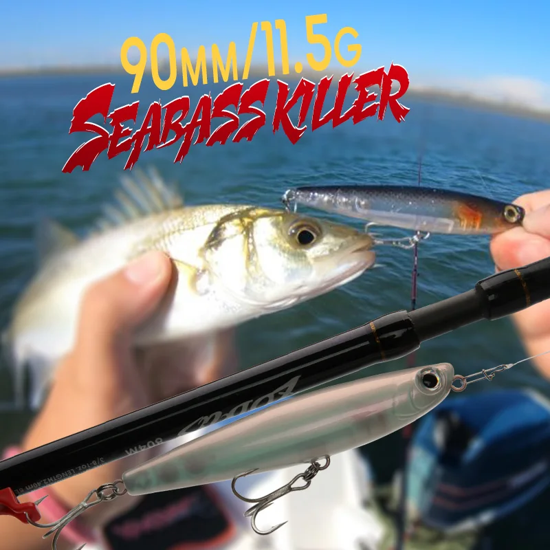 Wondershot D02 Seabass Killer 90mm/11.5g fishing lures Sparrow 2024 Isca Artificial Pencil Wobbler Carp hard Baits tackles