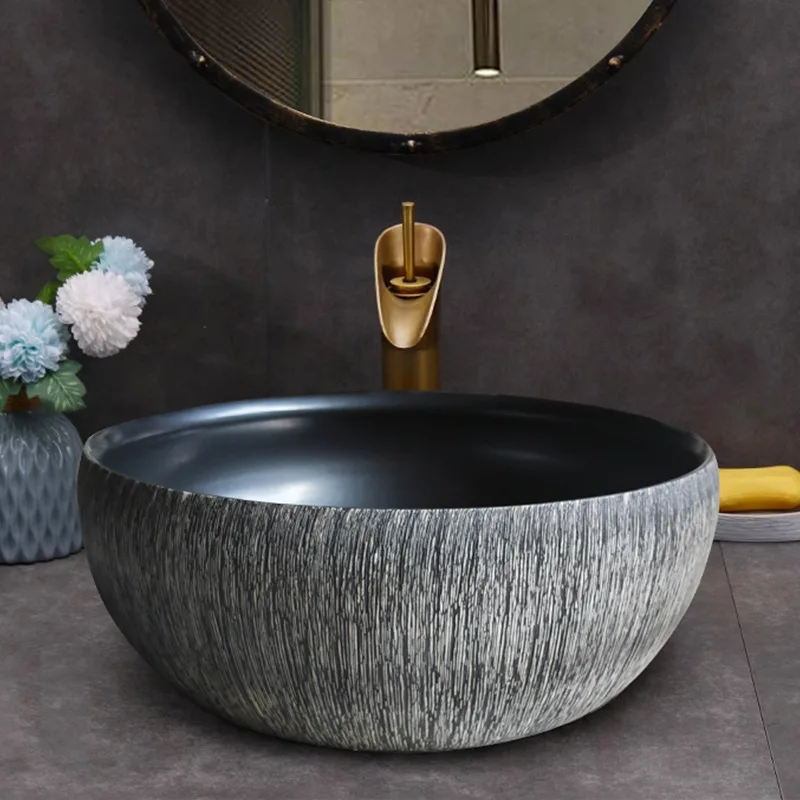 

Inn platform basin square Chinese art basin antique washbasin household creative retro ceramic hand basin