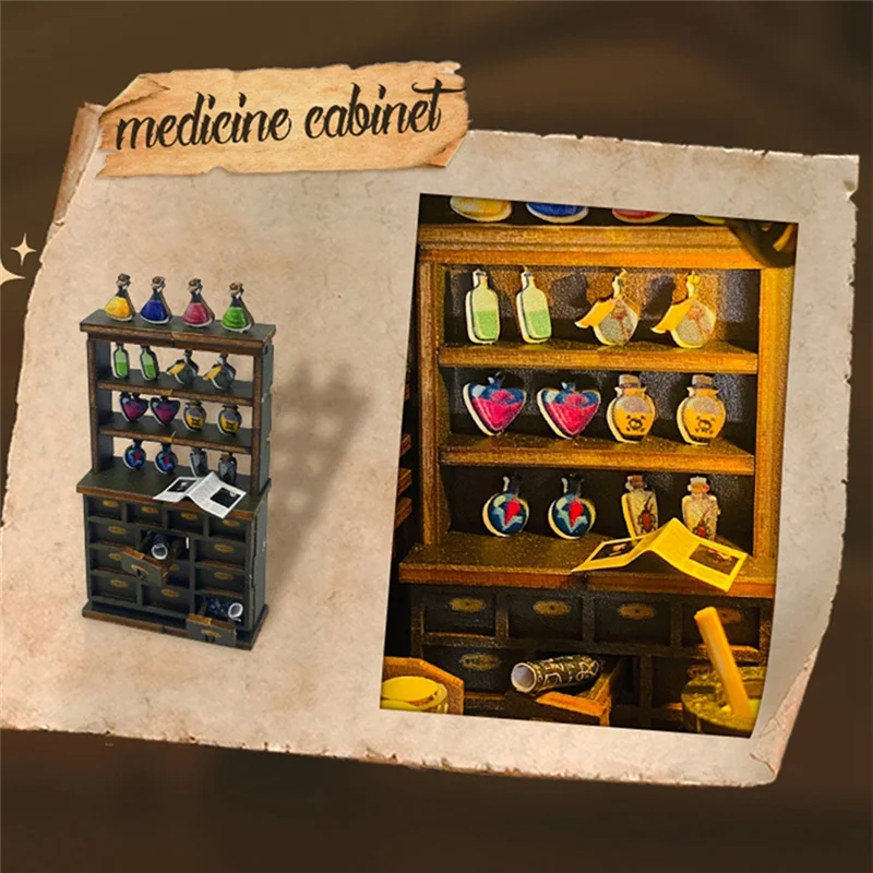 FBIL-DIY Boekenhoekje Kit Houten Huis 3D Puzzel Assemblagemodel Bouw Boekenplank Insteekdecoratie