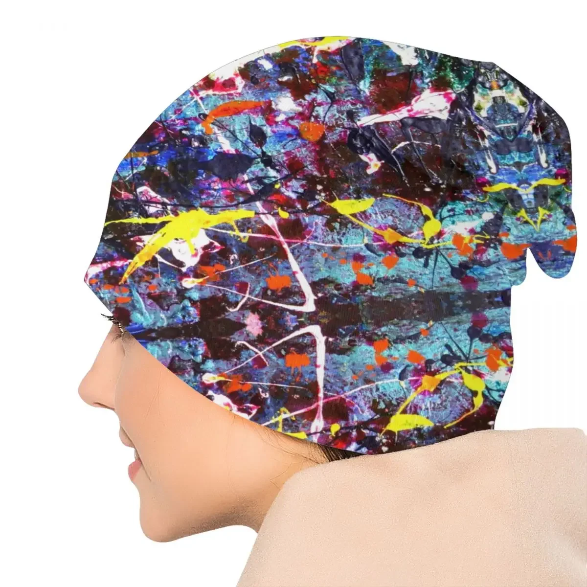 Colorful Pop Art Abstract Camouflage Graffiti Bonnet Hats Fashion Knitted Hat For Women Men Winter Warm Skullies Beanies Caps