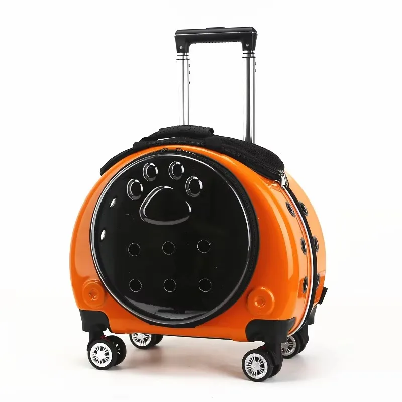 

Luxury Airline-Approved Retro Pet Trolley Stroller with 360° Spinner Wheels and Clear View