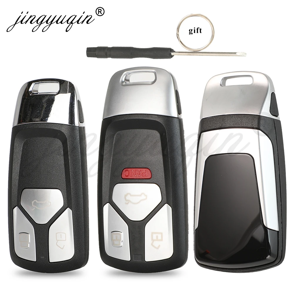 

jingyuqin Smart Remote Car Key Shell Case For Audi TT A4 A5 A4L S4 S5 Q3 Q5 Q7 SQ7 R8 2016 2017 2018 2019 Keyless Fob 3/4Buttons