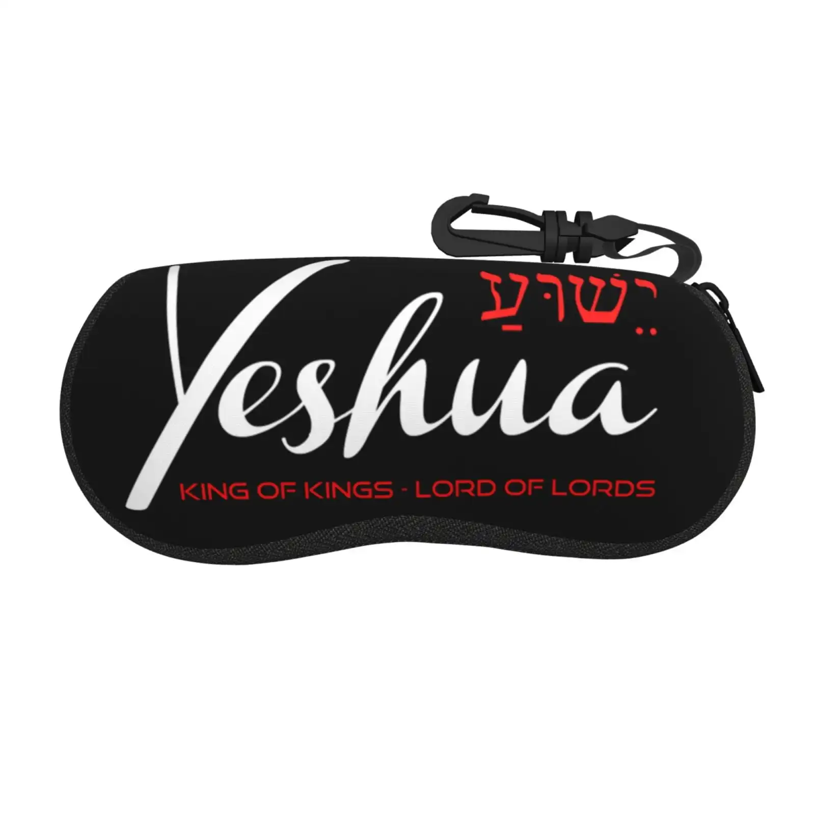 

Yeshua Jesus Christian Glasses Case Soft Neoprene Zipper Glasses Pouch Portable Eyeglasses Bag With Hook For Women Men
