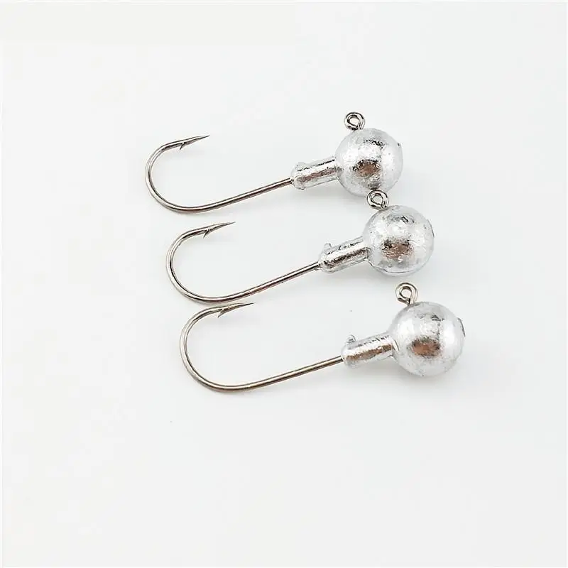 

3pcs/lot Fishing Exposed Lead Jig Head Hook 2g 3.5g 5g 7g 10g Barbed Carbon Steel Hook Soft Lure For Worm Fishing Tackle