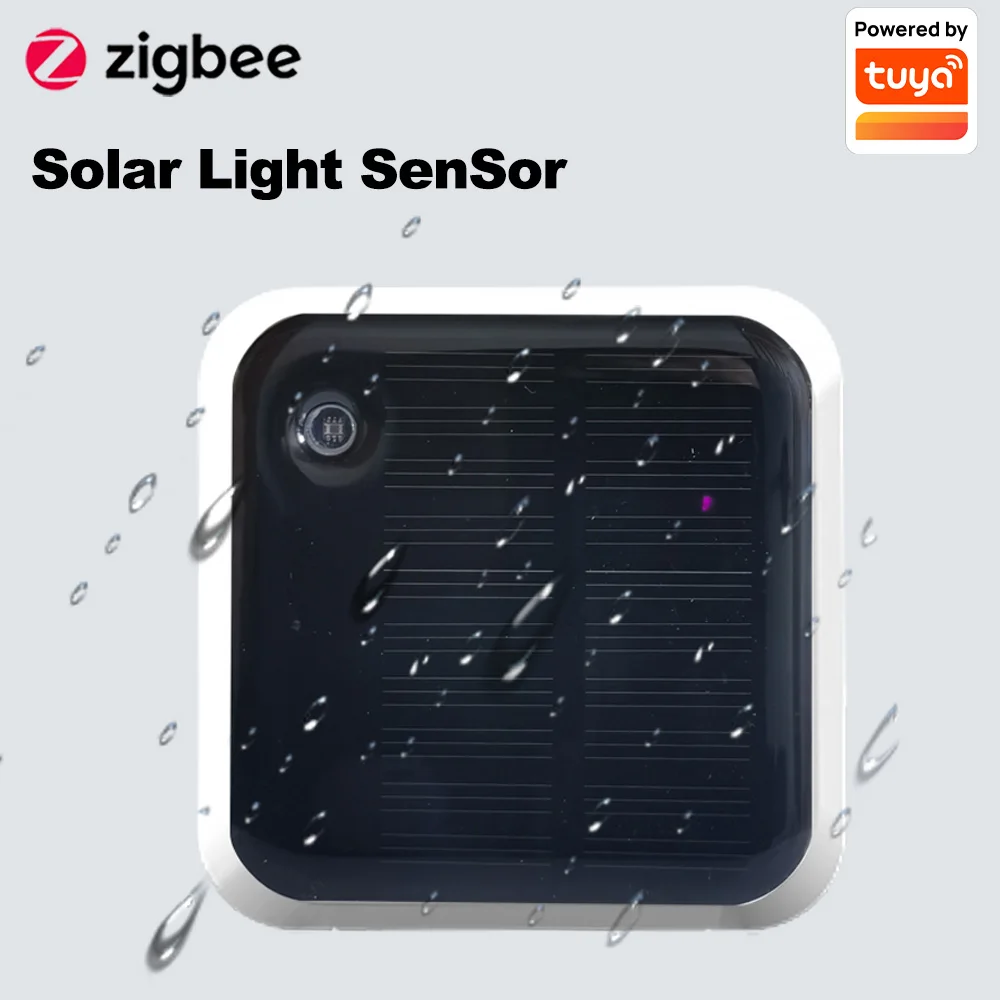 Haozee Tuya Zigbee Sensore di luce solare IP65 Impermeabile Wireless Smart con supporto per energia solare Assistente domestico Zigbee2mqtt