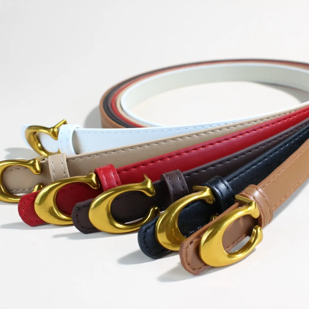 حزام جلد ماركة فاخرة للنساء مصمم سبيكة مشبك حزام الخصر الإناث الجينز بنطلون فستان حزام الخصر