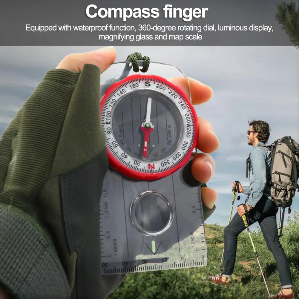 Hunting Compass Portable Survival Compass Accurate Pointing Scale 360-degree Rotating Dial Essential Outdoor for Hiking