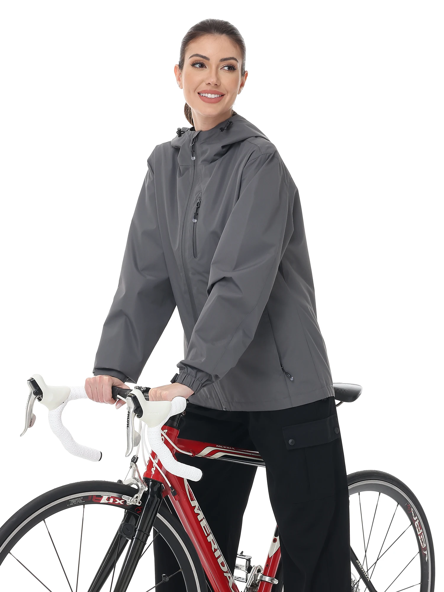 Women's Summer Waterproof Jacket, Soft Shell Coat with Inner Pocket & Storage Bag for Camping Hiking Fishing Rainy Day