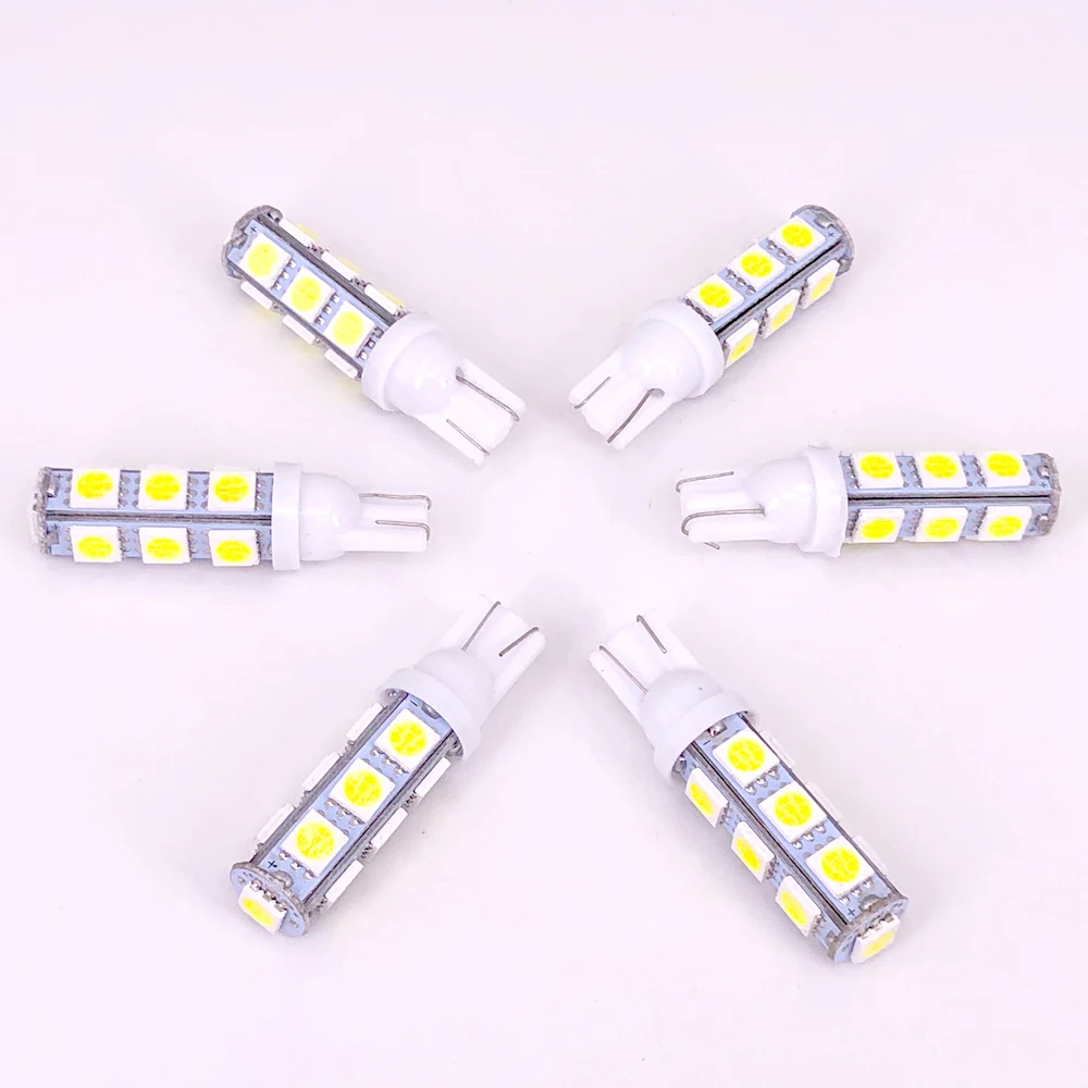 300PCS  License Plate LED Lights T10 5050 13 SMD168 194 W5W Car Clearance Bulb DC12V