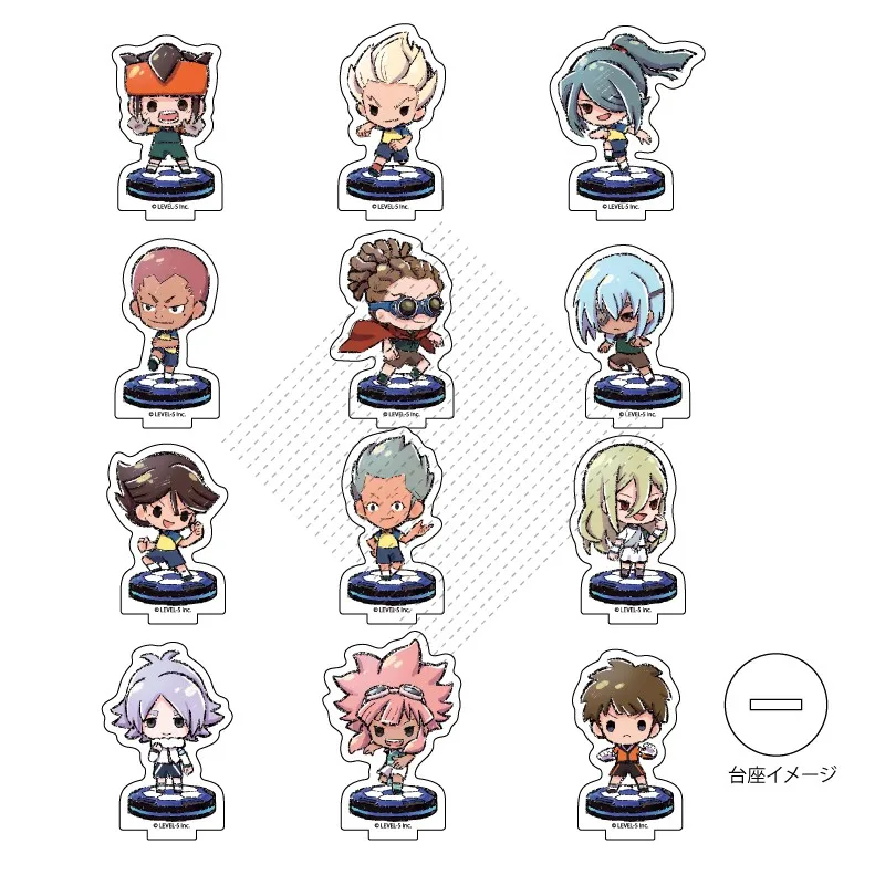 Anime INAZUMA ELEVEN Mini Figure Standing Doll 11 Yuma Nosaka Yuto Kido Small Acrylic Stand Model Plate Cosplay Toy for Gift