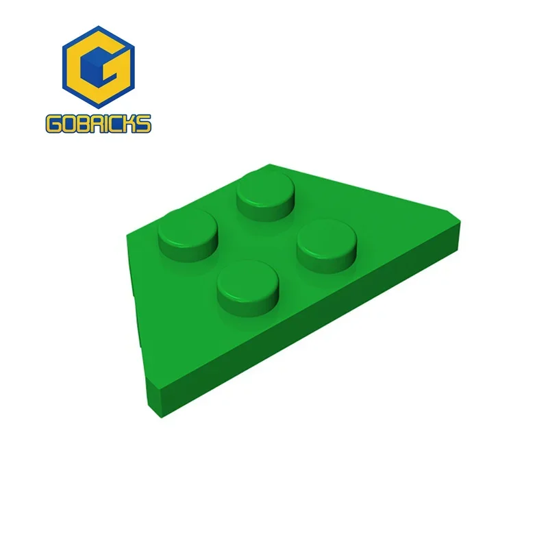 Gobricks 1 buah pelat Wedge MOC 2x4 bata kompatibel dengan 51739 Model blok bangunan bagian anak perakitan mainan Puzzle hadiah