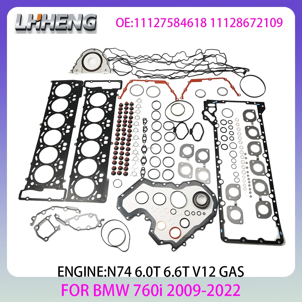 

N74 Engine full gasket repair kit For BMW 760i F01 F02 F03 G11 G12 6.0L 6.6L 6.0 6.6 L T V12 GAS 09-22 11128672109 11127584618