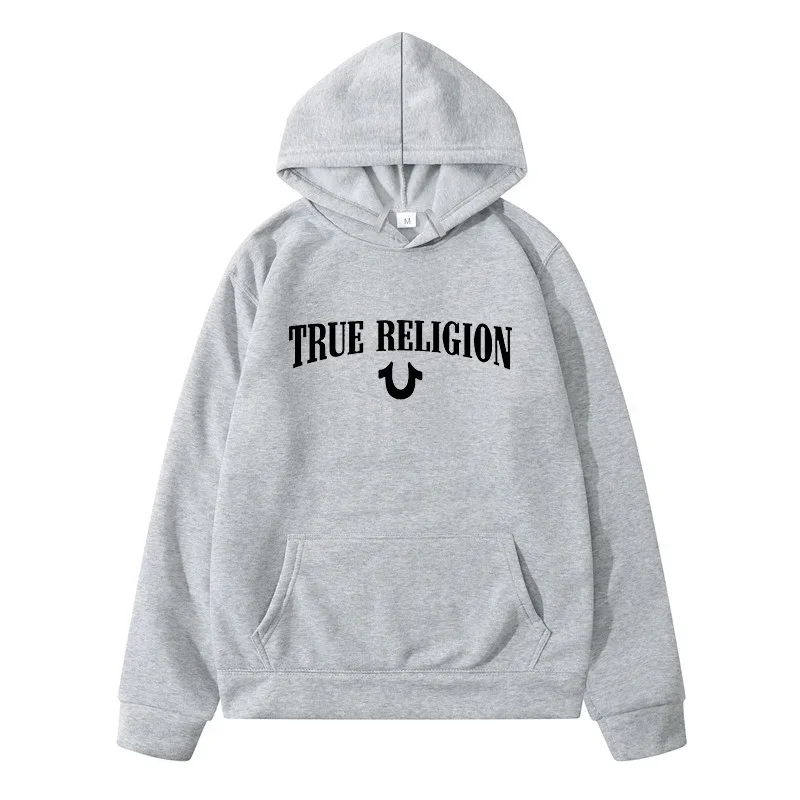 True Religion Print Men\'s Pullover Hoodies Hip Hop Sports Streetwear Sweatshirts Women Hoodie Male Trainning Exercise Sweaters