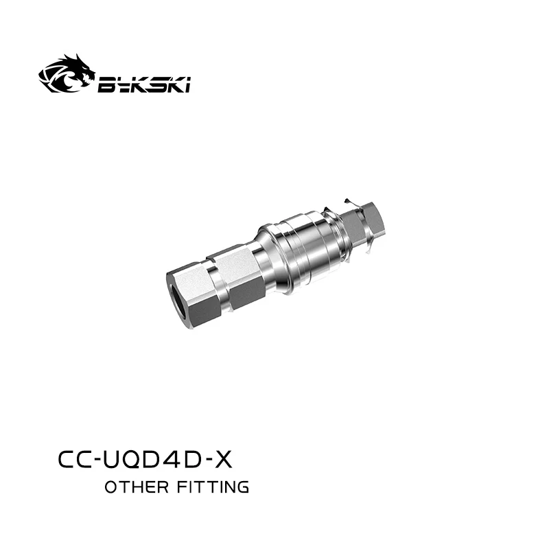 Bykski CC-UQD4D-X Dubbelzijdige waterafsluiter Boutique snel afgesneden harde buis waterkoeling fitting roestvrij staal