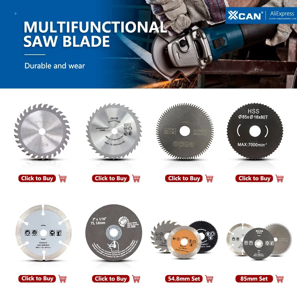 XCAN 85mm Schleifscheibe Sägeblatt Kreissägeblatt zum Metallschneiden Schleifscheibe Trennscheiben Schleifwerkzeuge – Detail 1