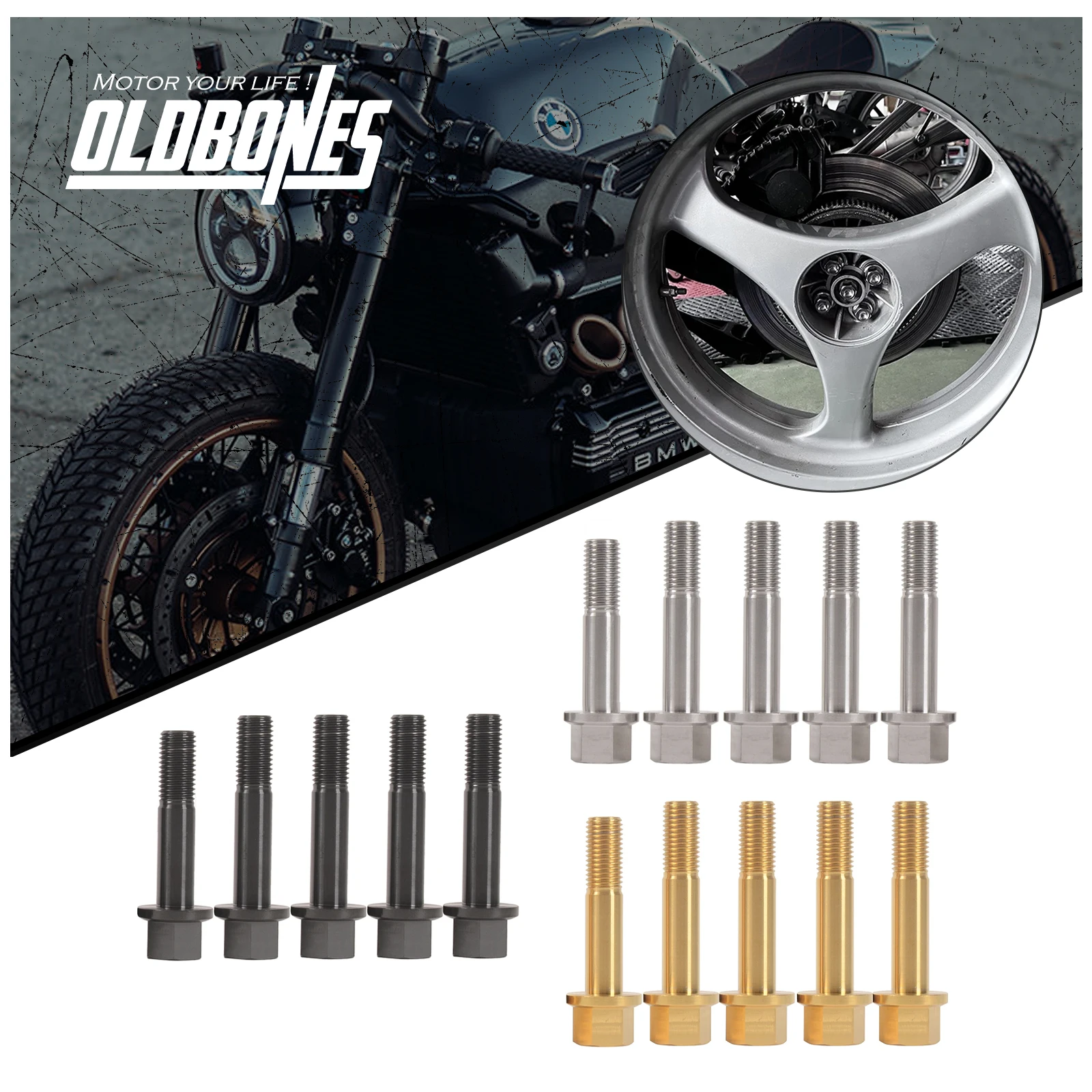 

Cafe Racer K Series For BMW K100 K75 Titanium Motorcycle Accessories Swingarm wheel Axle Screw Single Rocker Rear Wheel Bearing