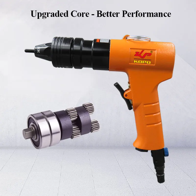 KOPO Air Nut Riveter Industrial Grade Pneumatic Riveting Tool Self-Locking Head Air Riveter Gun for M3 M4 M5 M6 M8 M10 M12 Nuts