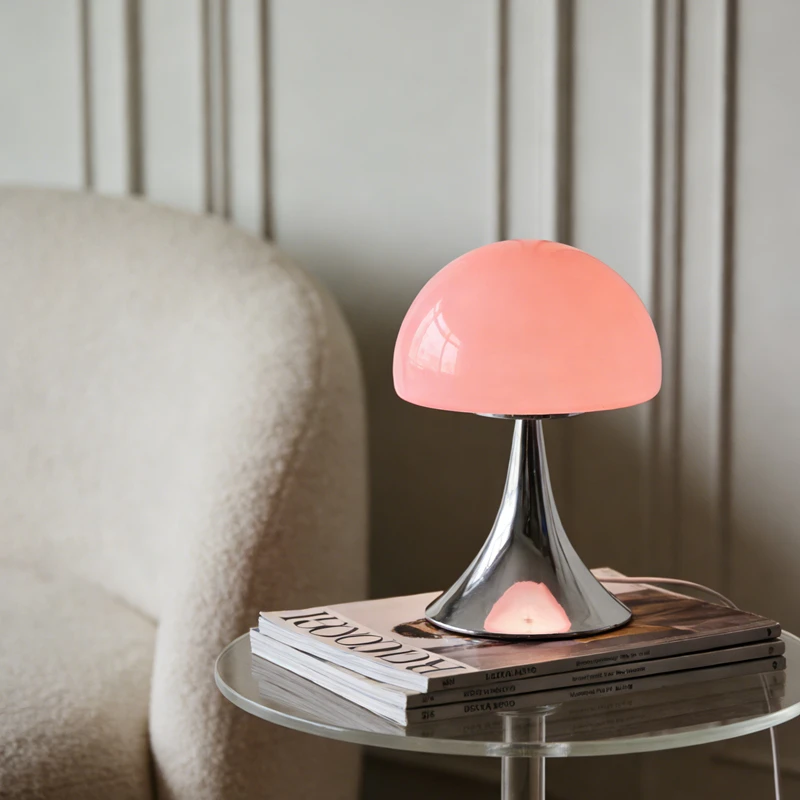 

Murano Glass Danish Panthella Cream Style Mushroom Table Lamp Nordic Designer Living Room Study Sofa Side Bedroom Bedside Ambien