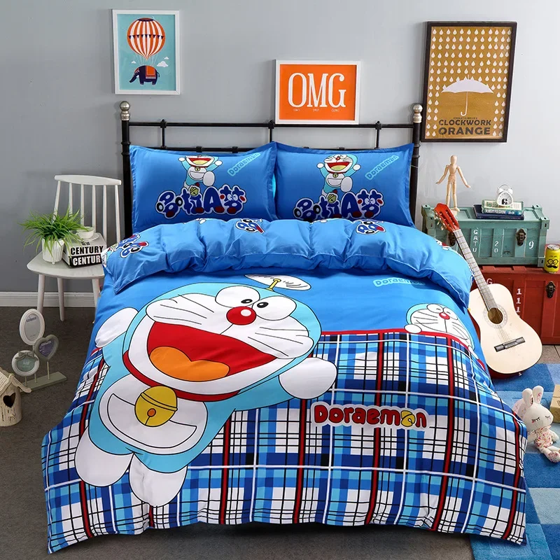 Doraemon children bedding set cartoon sheet duvet cover pillowcase Dingdang Cat princess boy girl quilt cover counterpane