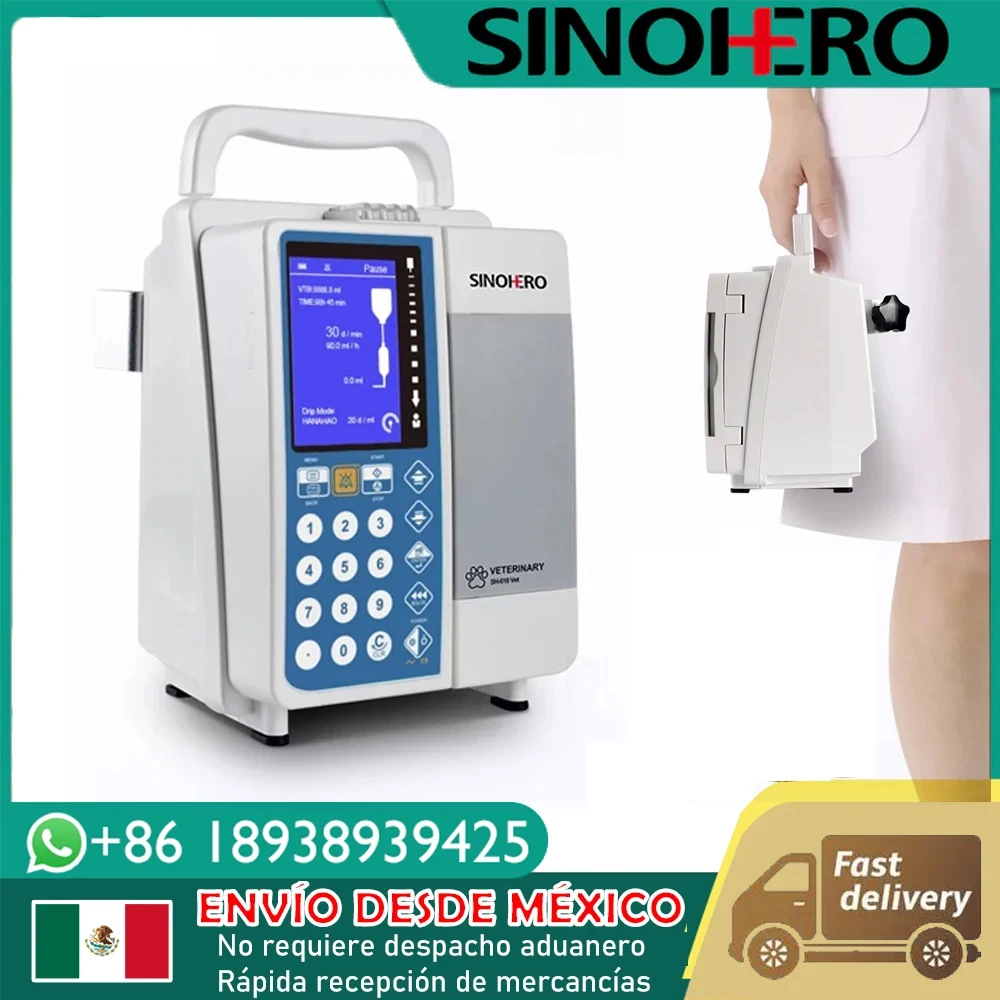 Warehouse in Mexico Veterinary Vet Infusion Pump ICU, CCU LCD Display Volumetric IV Fluid Syringe Pump (Human or Veterinary Use