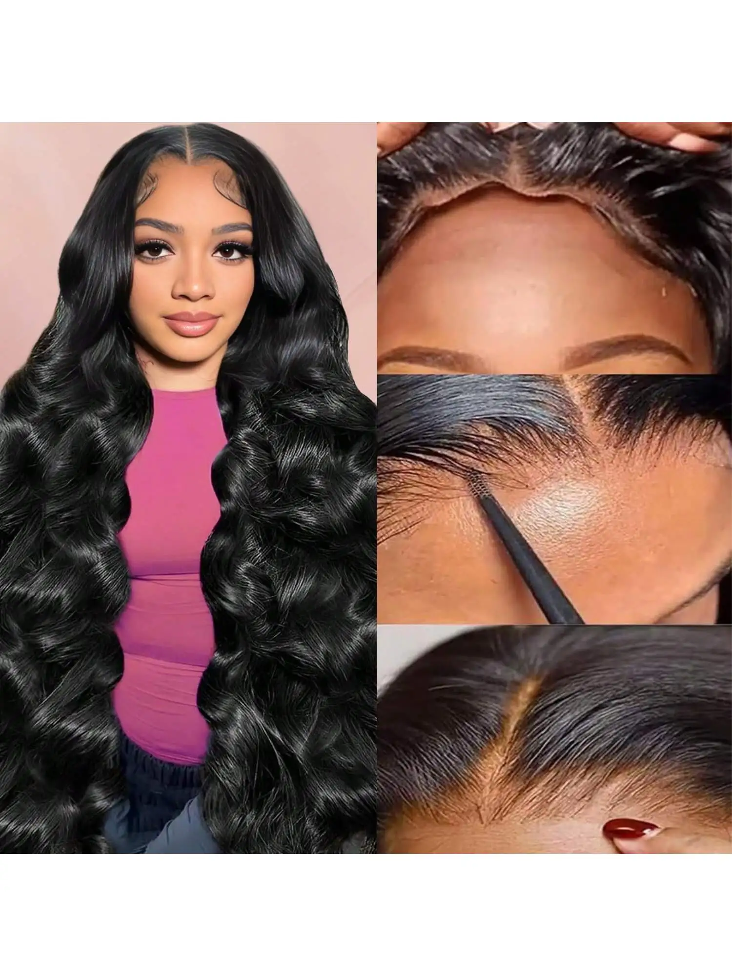 

Body Wave Lace Wigs Human Hair Pre Plucked 180Density 4x4Lace Wigs for Black Women Glueless Wigs Brazilian Virgin Human Hair Wig