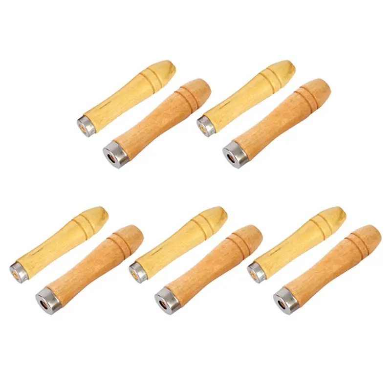 ABNM Wooden File Handle Set Screwdriver Hand Drill File Handle Kit Cutting Tool Craft
